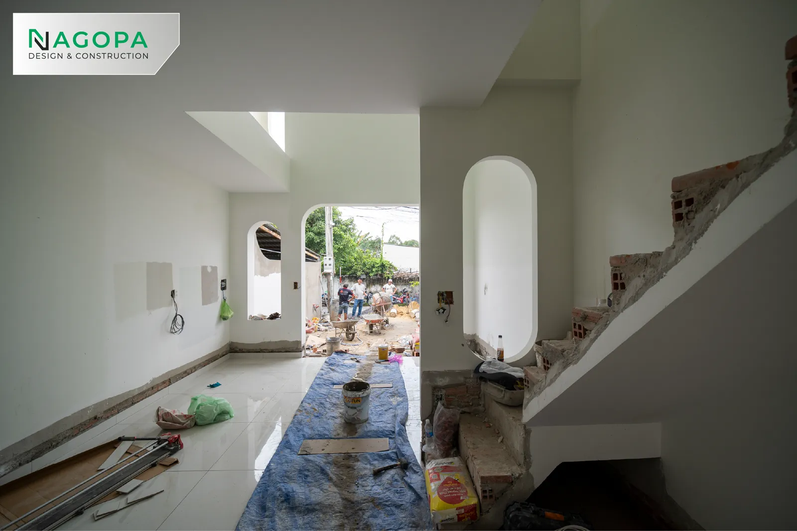 tiến độ hoàn thiện sơn nước công trình Vs House tại phường phú an 5
