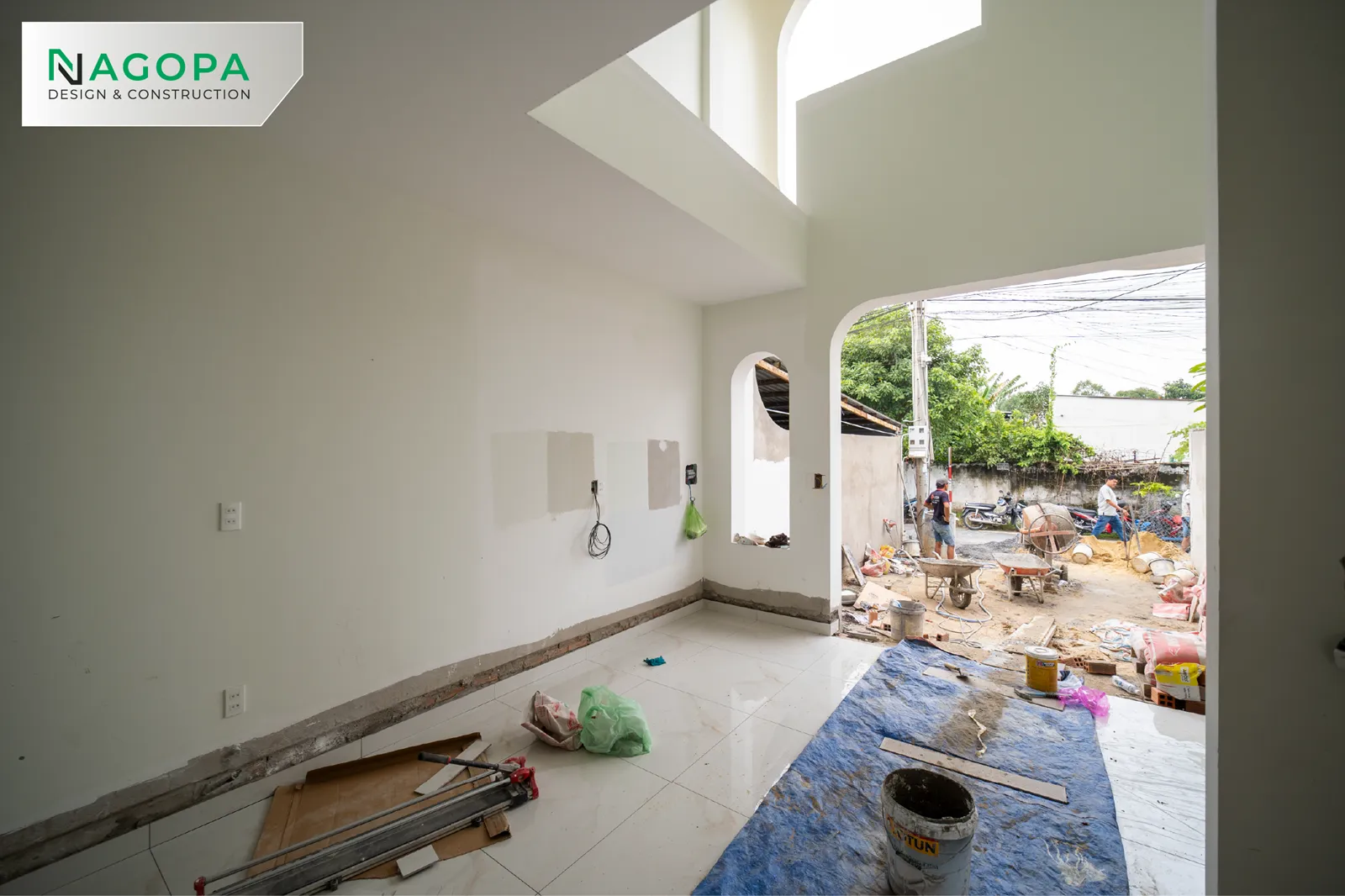 tiến độ hoàn thiện sơn nước công trình Vs House tại phường phú an 8