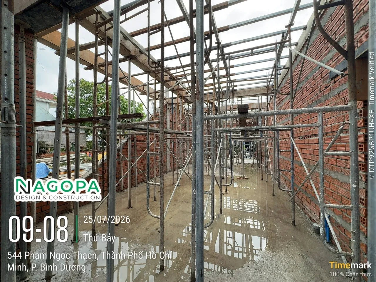 thi công coppha cốt thép dầm sàn lầu 1 công trình Ds House tại Phường Bình Dương 2