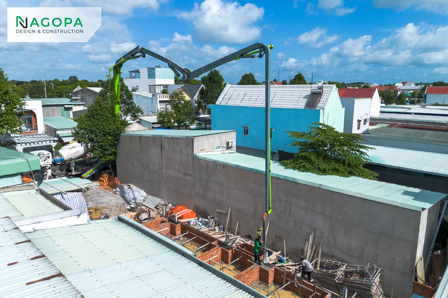 đổ bê tông móng công trình TT's House tại bến cát 2