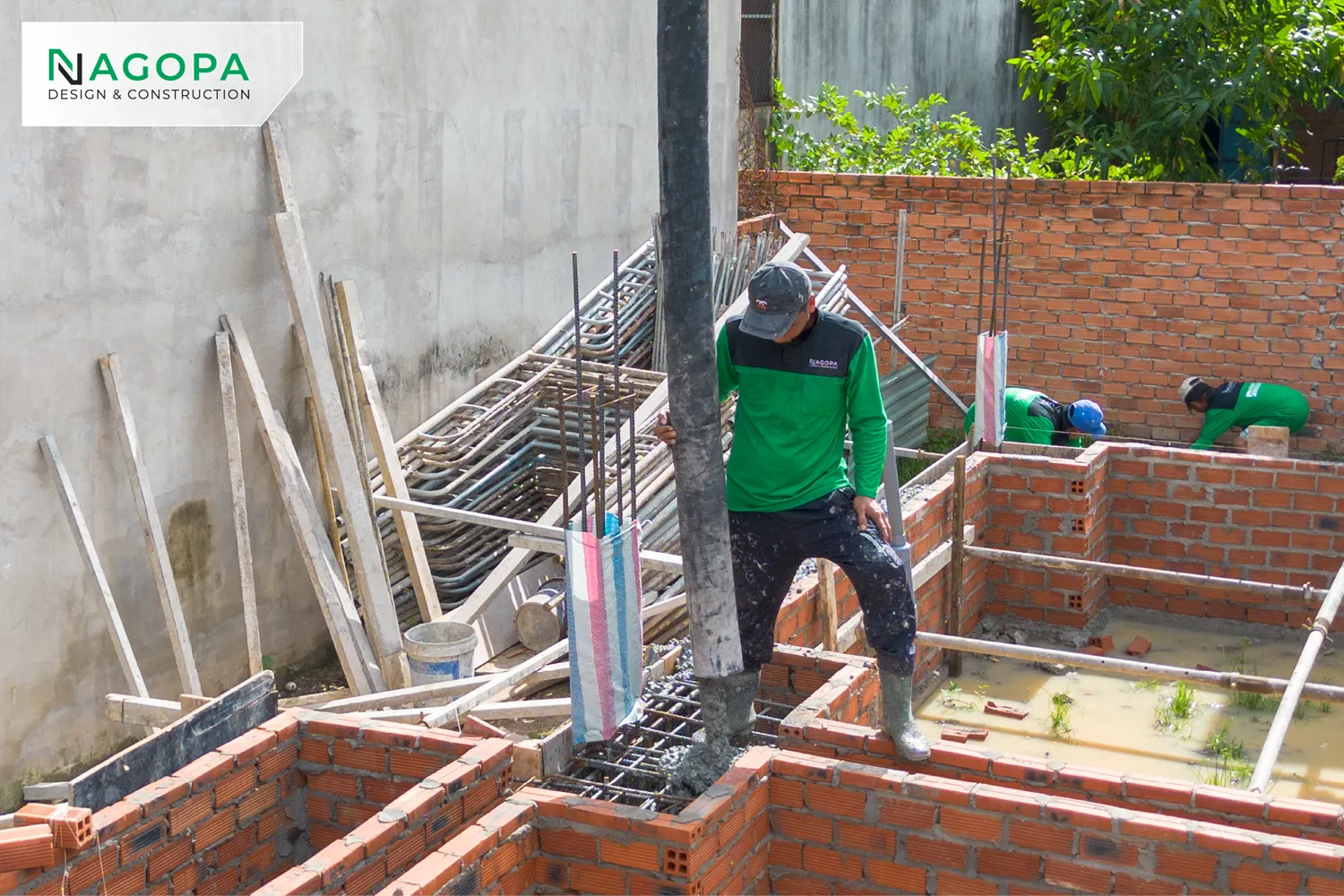 đổ bê tông móng công trình TT's House tại bến cát 3
